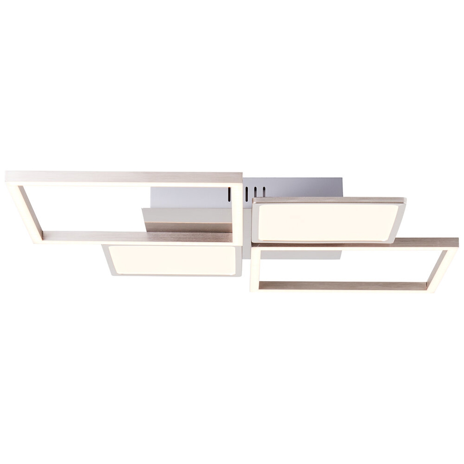 LED Deckenleuchte 6 x 51 x 51 cm Metallic Metall Deckenlampe Modern Lichtfarbe: Warmweiß dimmbar