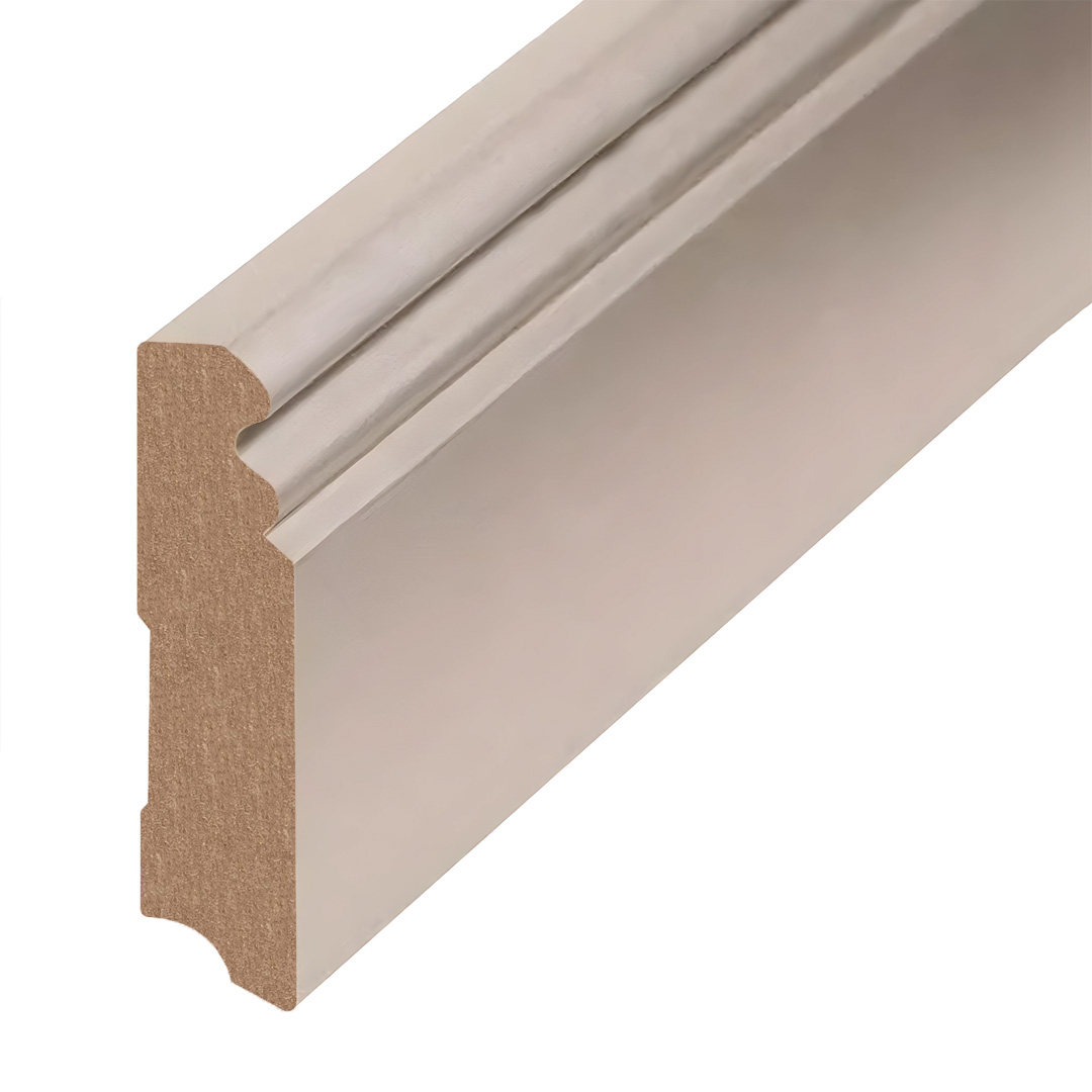 Zeitgemäße Hamburger Berliner Sockelleiste MDF-Folie Champagner 19 x 80 x 2500 mm by PROVISTON