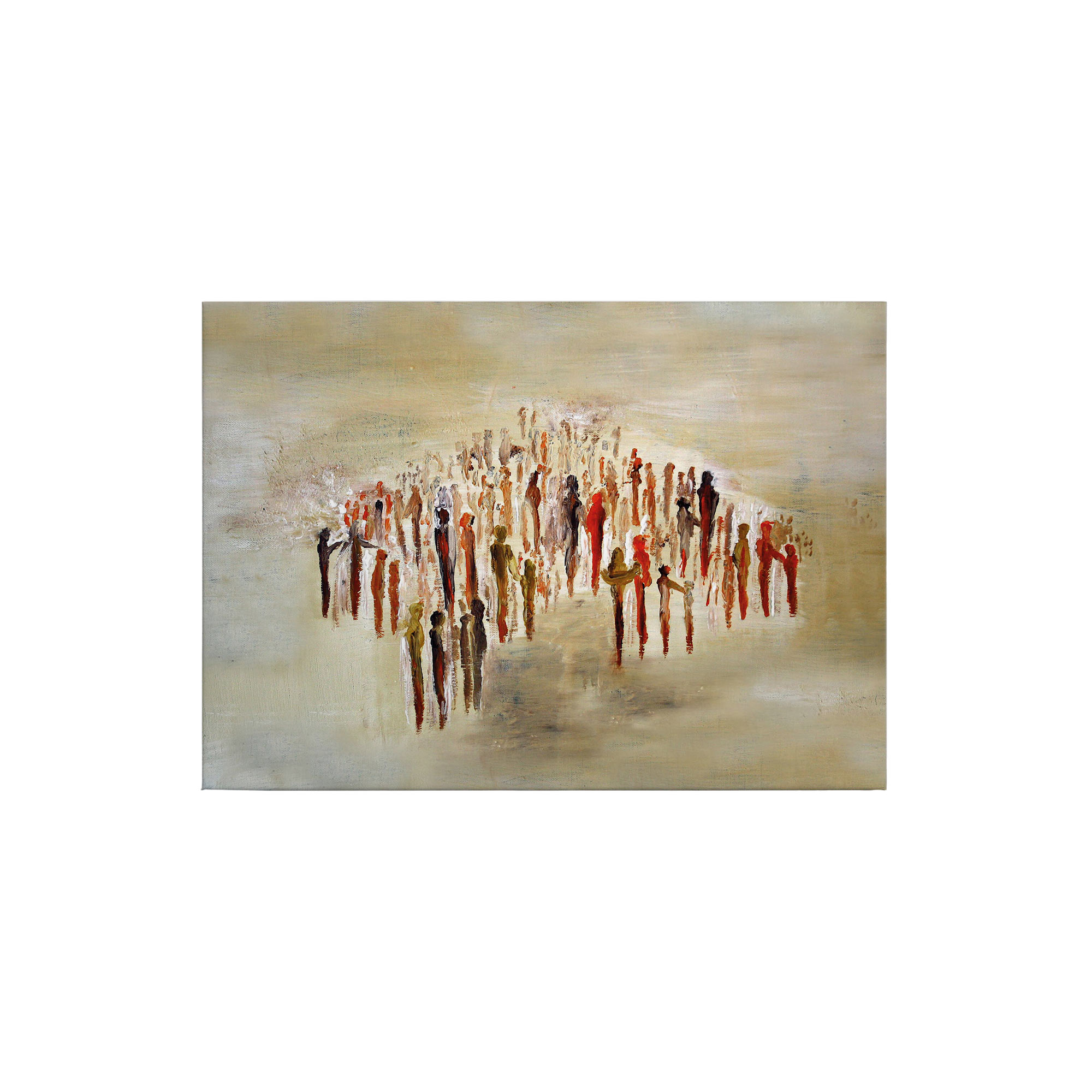 Tadessi Leinwandbild Menschen Abstrakt - 50 x 70 cm - M1-No.50315 - Keilrahmen in Braun Beige