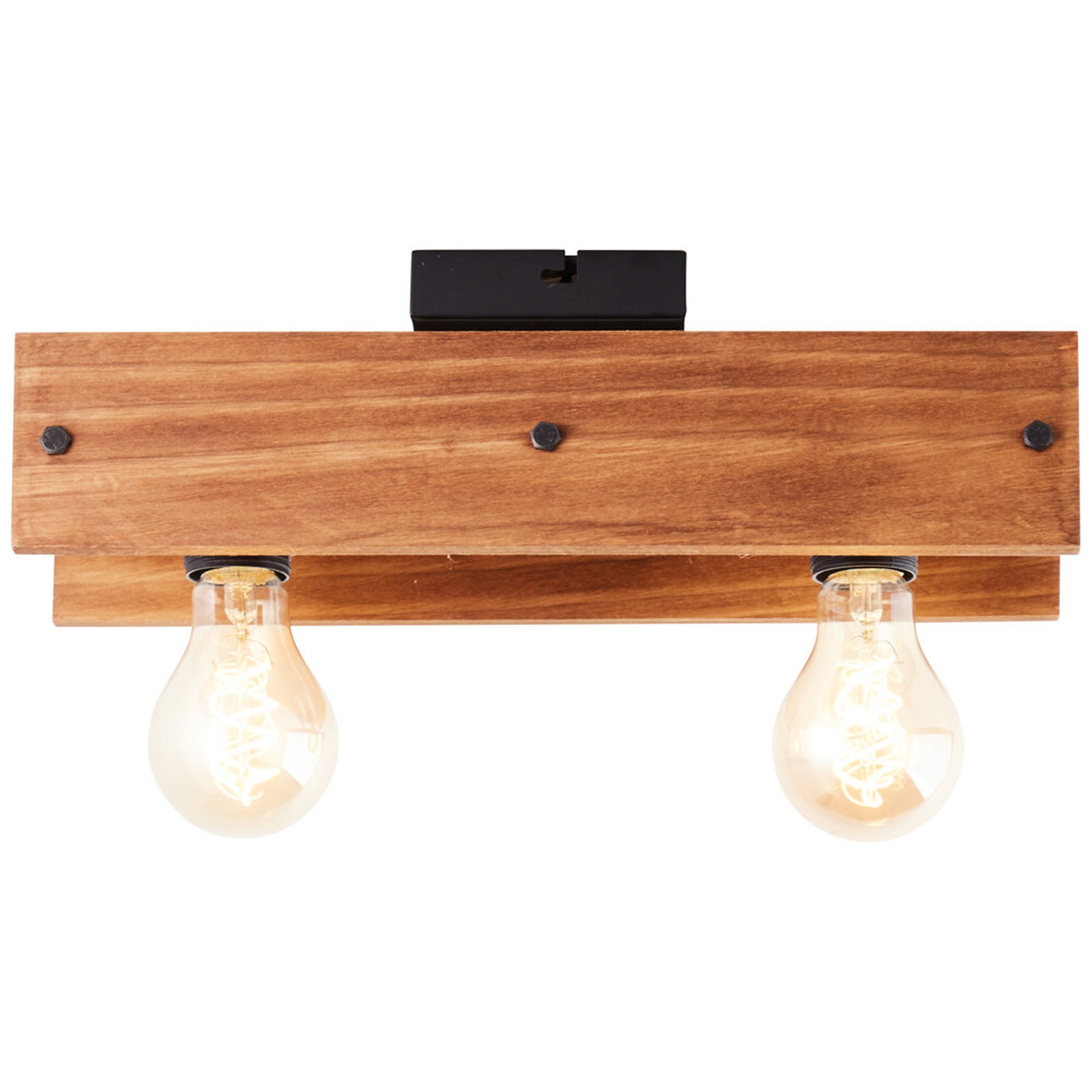 Deckenleuchte 11.7 x 13.5 x 38 cm Braun Holz Deckenlampe Natürlich Landhaus Harmonisch