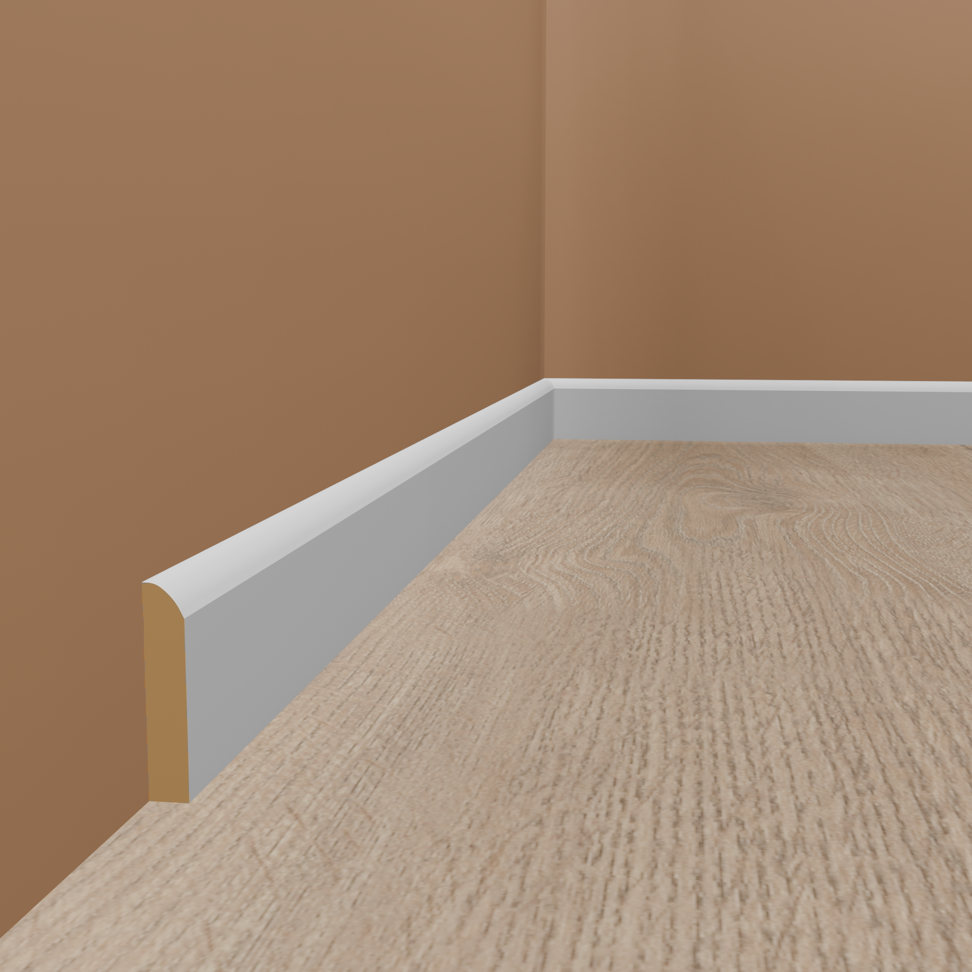 Sockelleiste "Bonn" Massivholz 10 x 58 x 2400 mm Weiß Modern by PROVISTON
