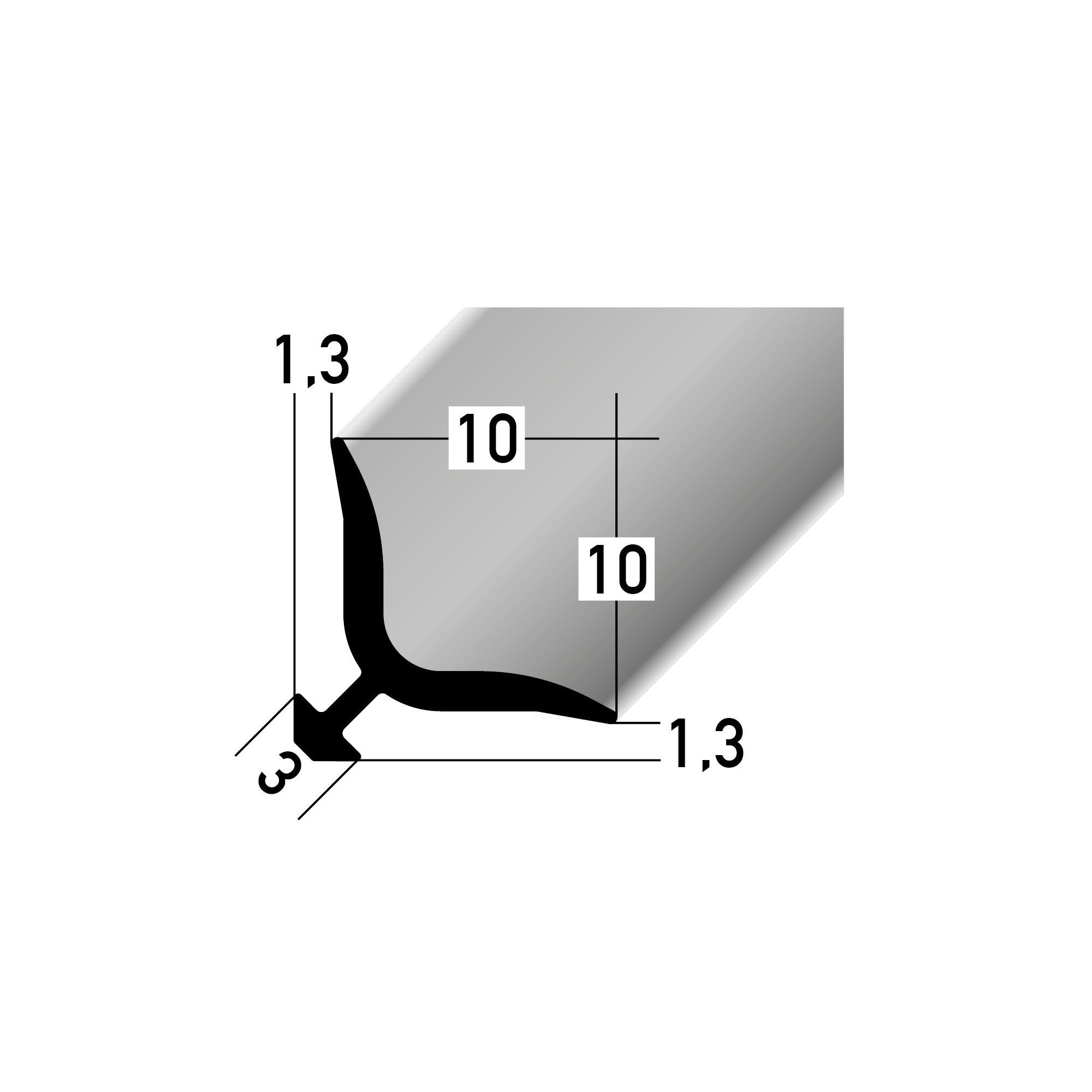 PROVISTON Cornière antérieure 22.5 x 22.5 x 2700 mm Aluminium Angle antérieur non percé