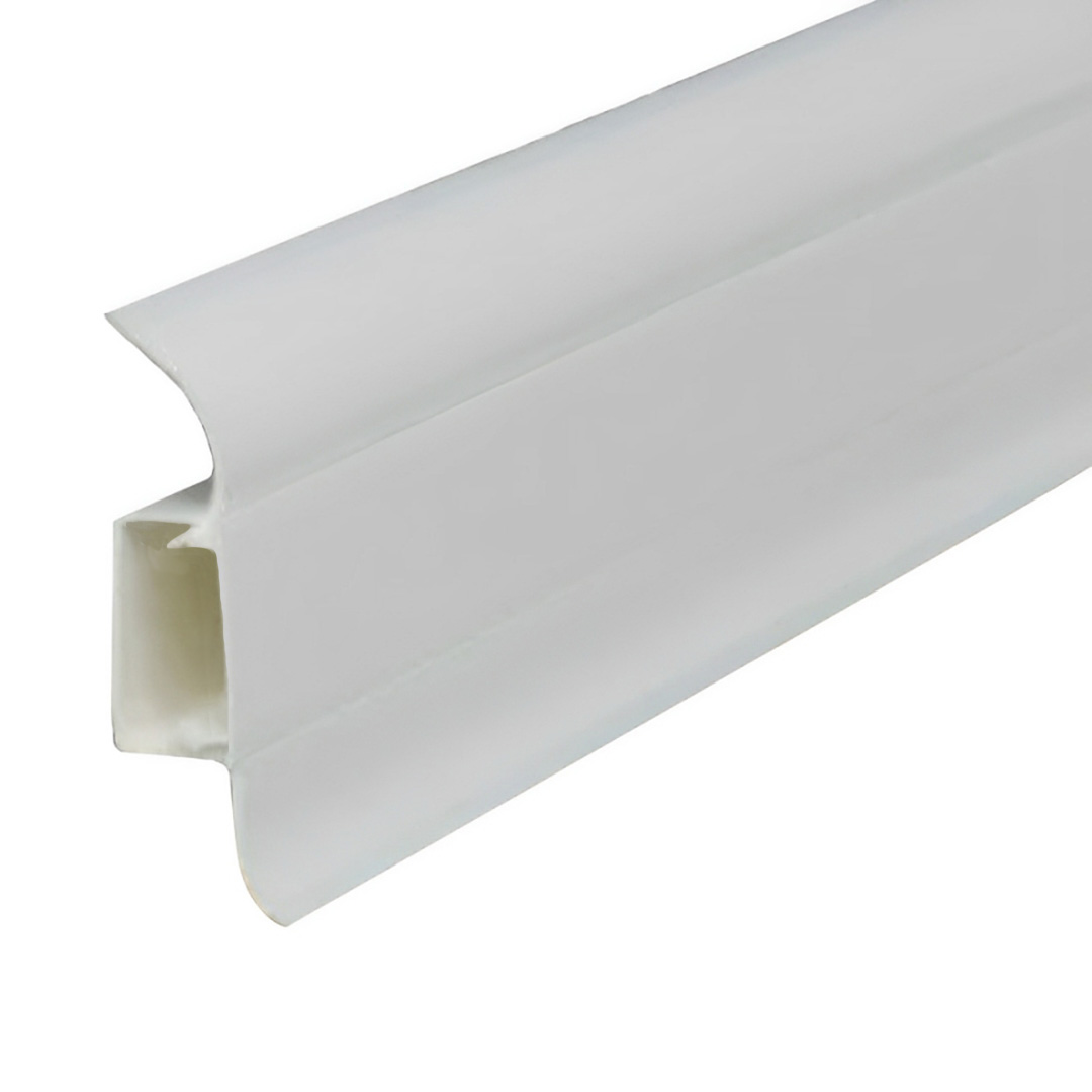Bodenleisten Kunststoff PVC mit Kabelkanal weiß (18 x 55 x 2500 mm)