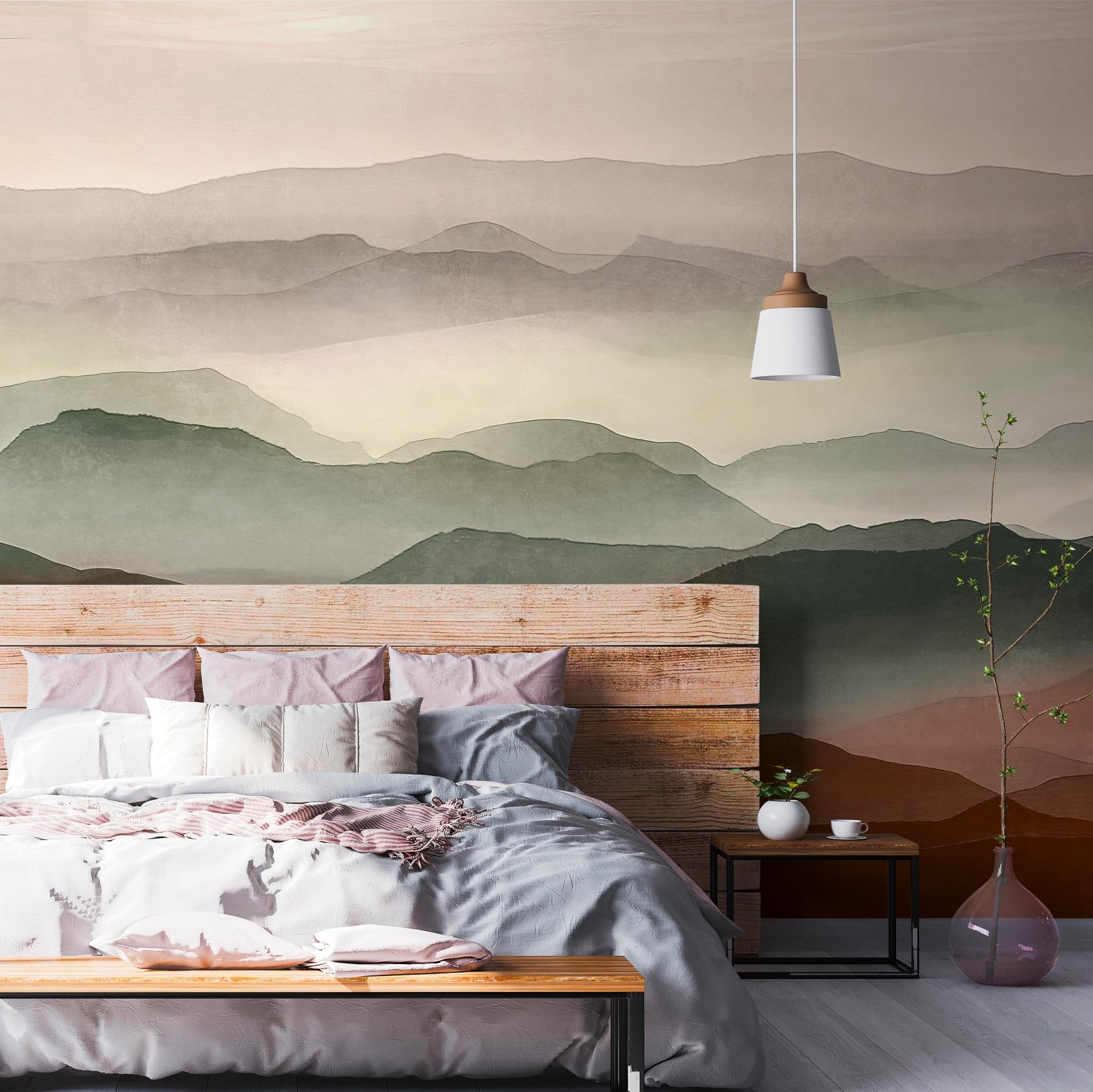 A.S. Creation Fototapete The Wall III 398971 Ein Motiv pro Rolle Natur Landschaft Rot Grün