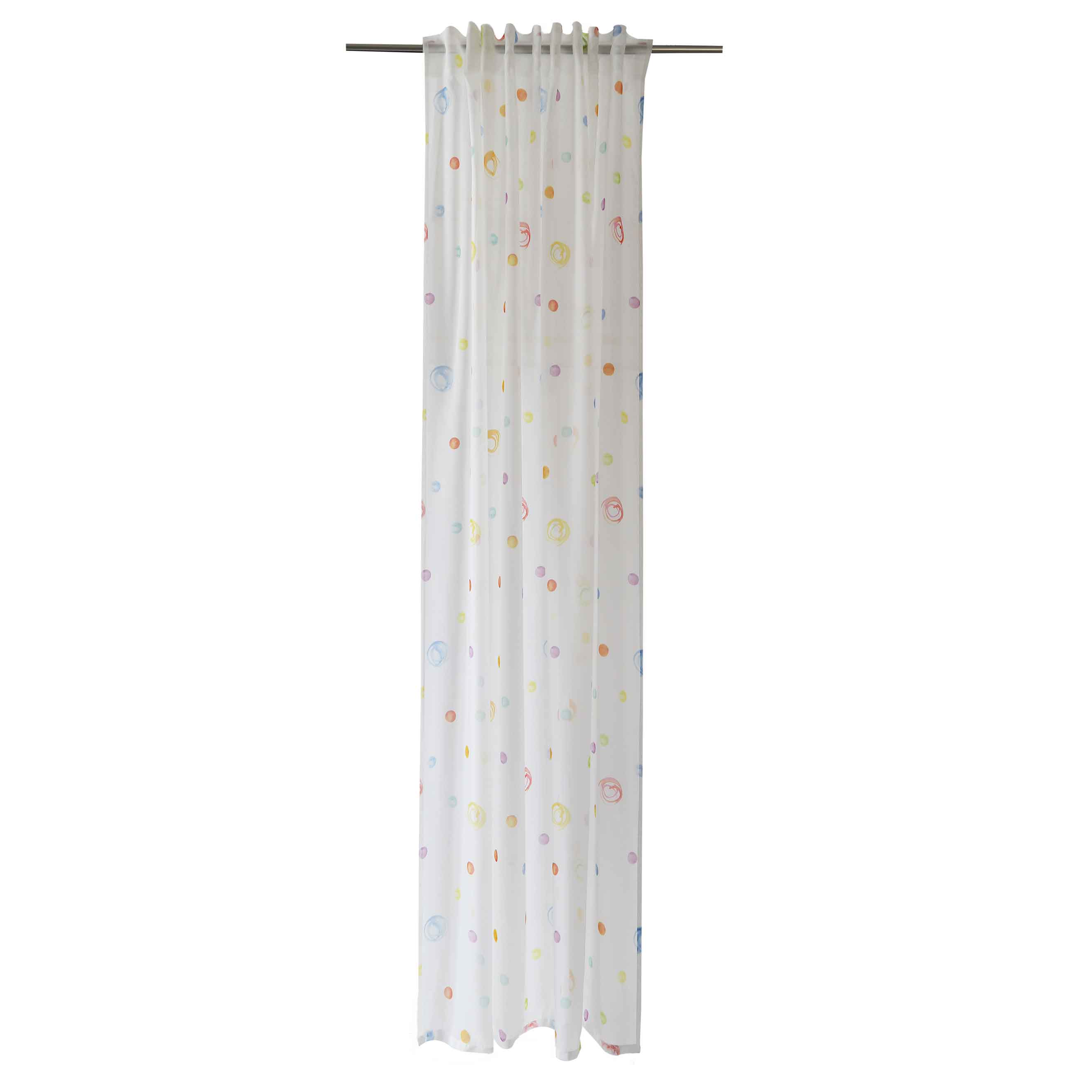 Schlaufenschal Flora V3-No.15 | Bunt | Vorhang mit verdeckten Schlaufen | transparent | Gardine