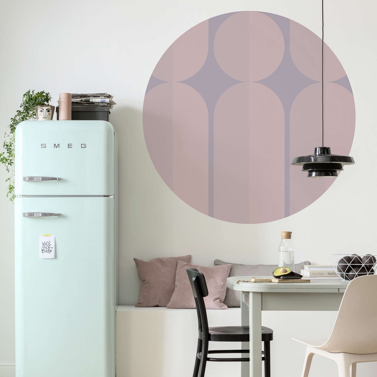 Komar Fototapete Disney Dot Bauhaus Fusion 125 x 125 cm Vlies Selbstklebend Mensch ärgere dich nicht