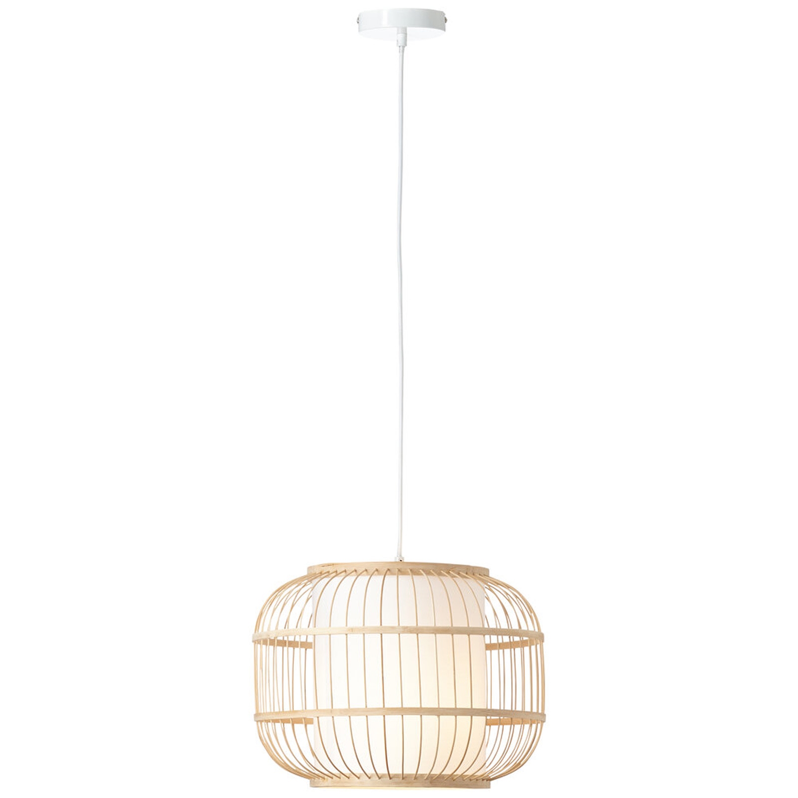 Pendelleuchte 150 x 40 cm Braun Bambus Pendellampe Zylindrisch Natürlich Boho Harmonisch