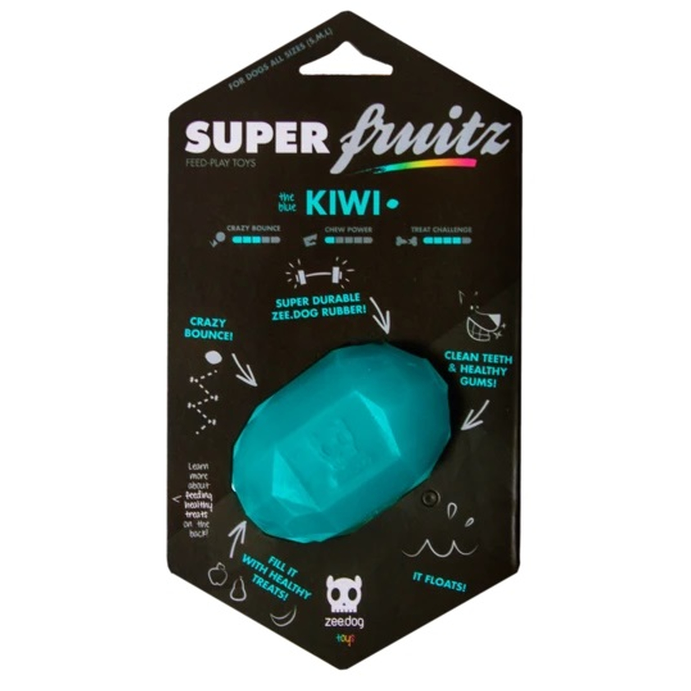 Hundespielzeug | Belohnung | schwimmt | Kauspielzeug | Blau | Kautschuk | 5.5x11,5x20 cm | Ball