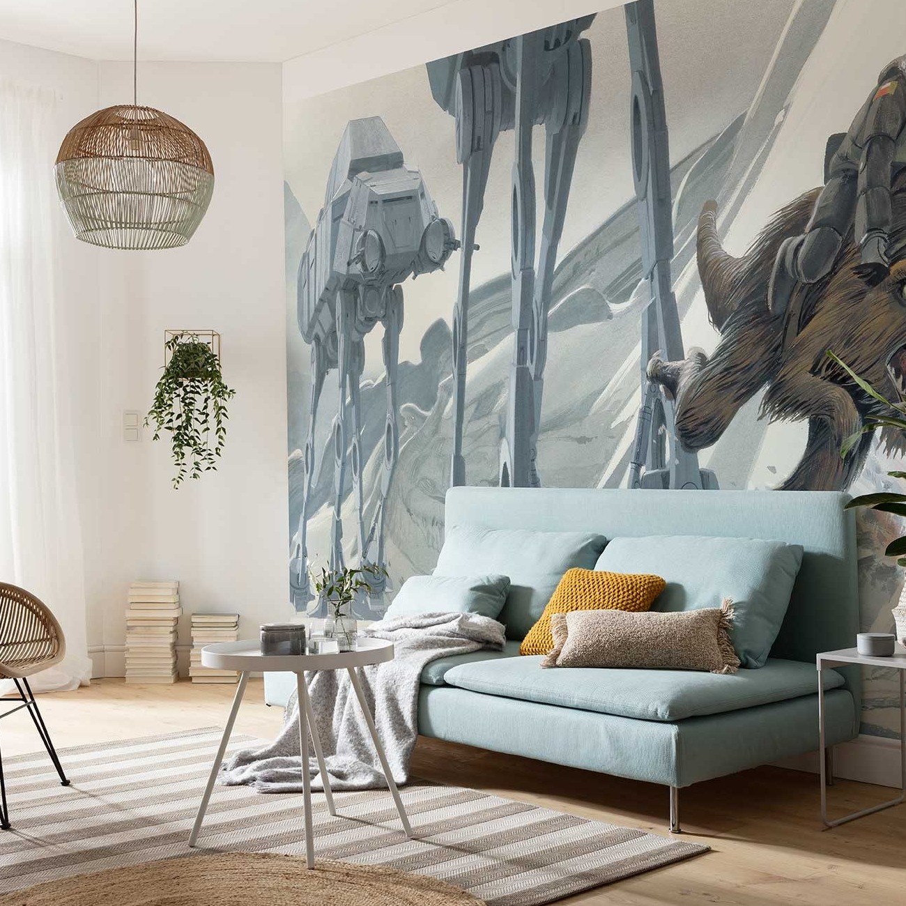 Carta da parati fotografica Komar Star Wars Hoth Battle Ground 250 x 500 cm Tessuto non tessuto Darth Vader Luke Skywalker Battle