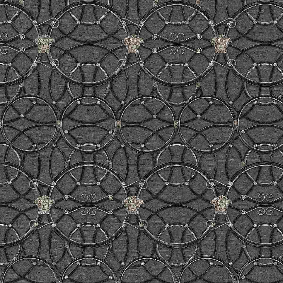 Design Tapete Versace 4 | No. 10186 | Vliestapete Barockoptik | 0.70 m x 10.05 m | Silber