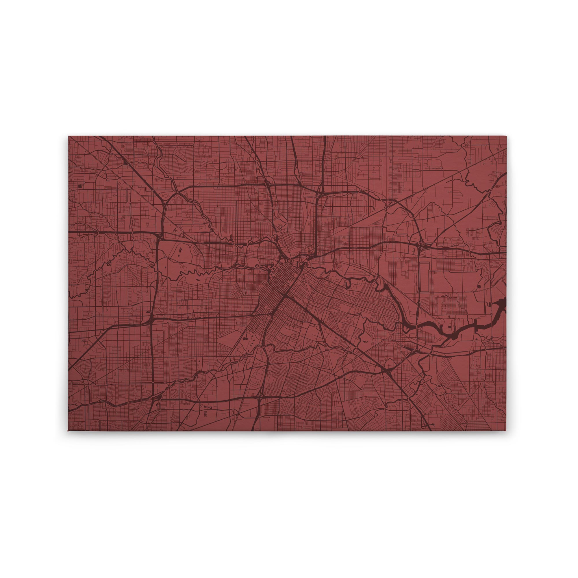 Tadessi Leinwandbild Karte Modern - 60 x 90 cm - M1-No.50156 - Keilrahmen in Rot Schwarz