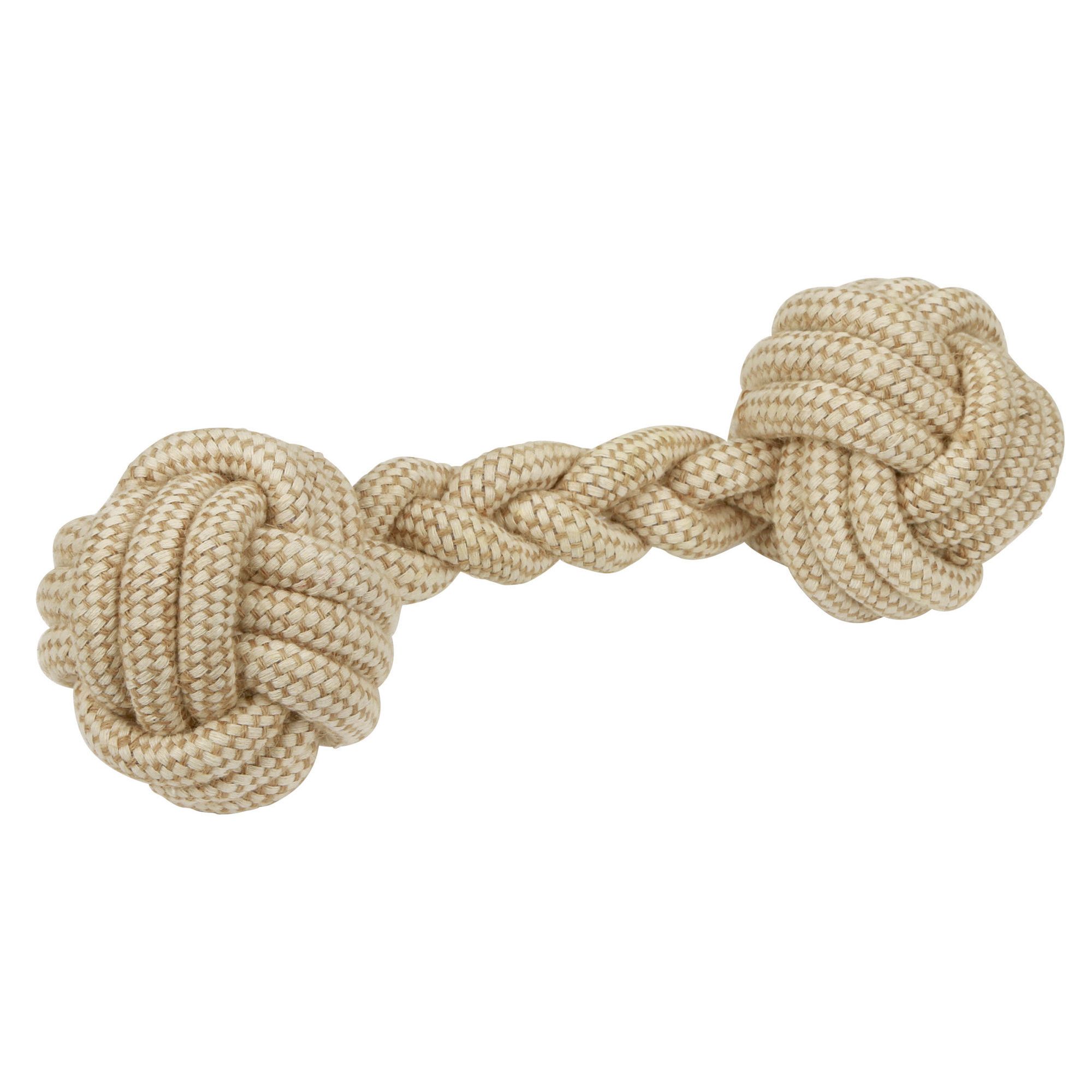 Coperani | Kauspielzeug Für Hunde | Beige | Seil in Hantelform | Zahnfreundlich | Baumwolle