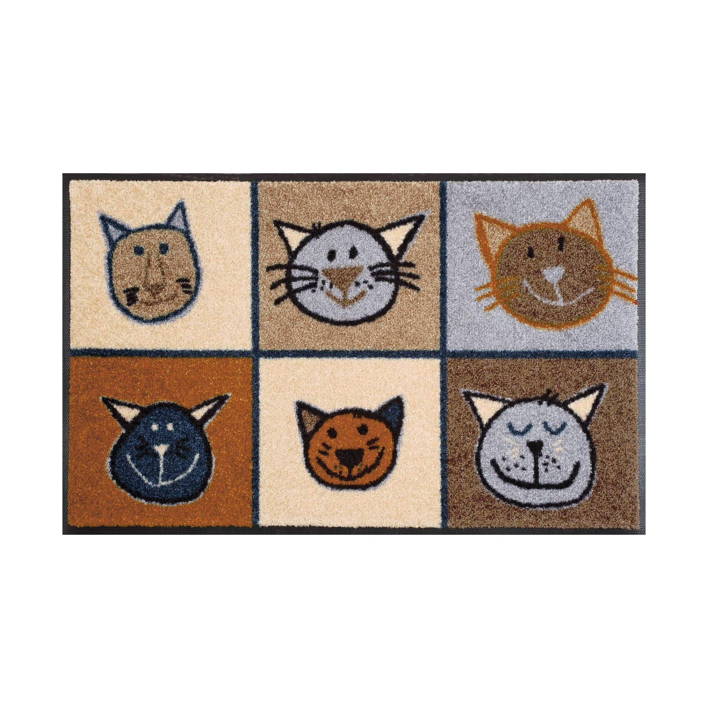 Fußmatte Stubentiger 75 x 50 cm Schmutzfangmatte waschbar Floornovo Trend Design