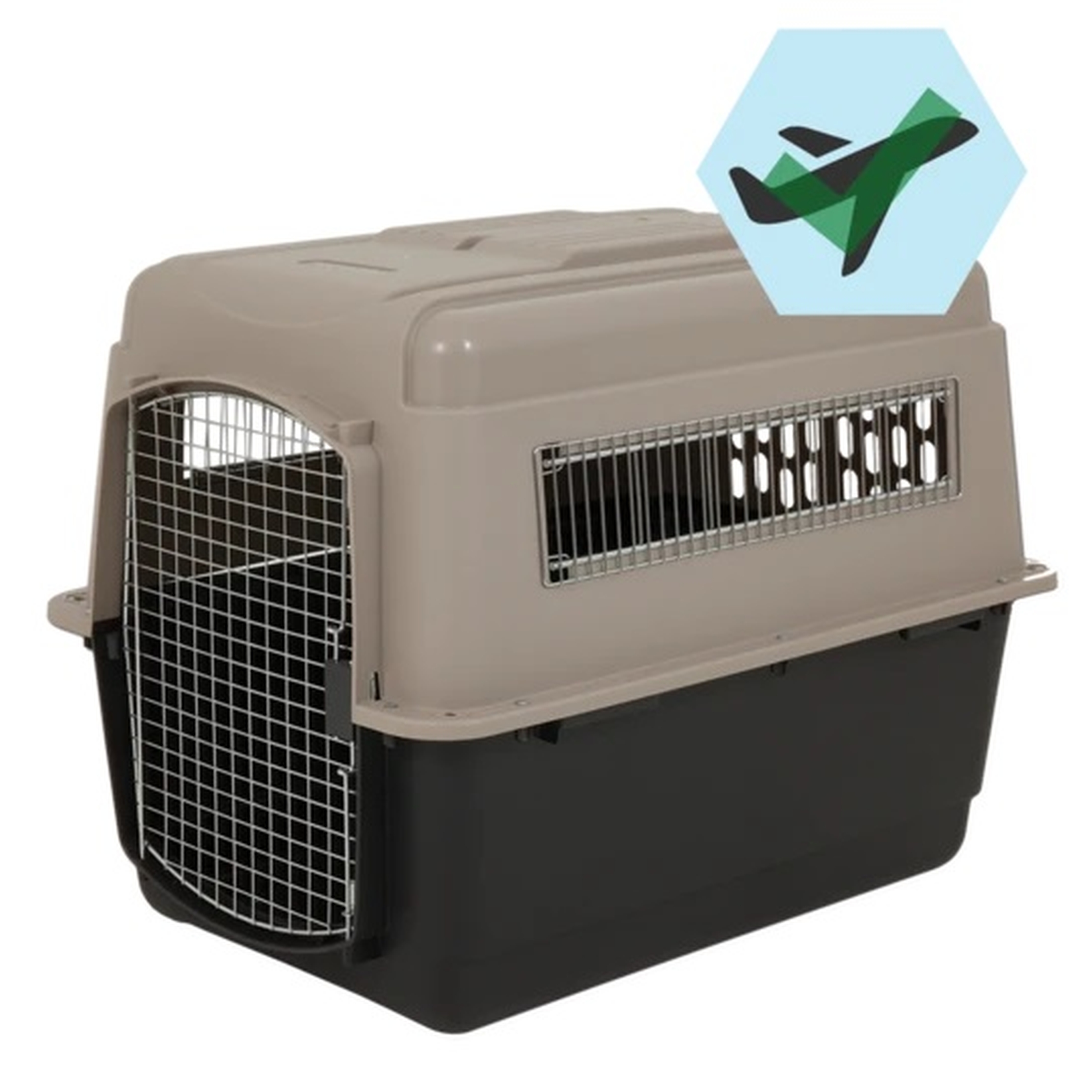 Hundebox | Transport | Napf | komfortabel | Boxen | Grau | Kunststoff | 101x69x76 cm