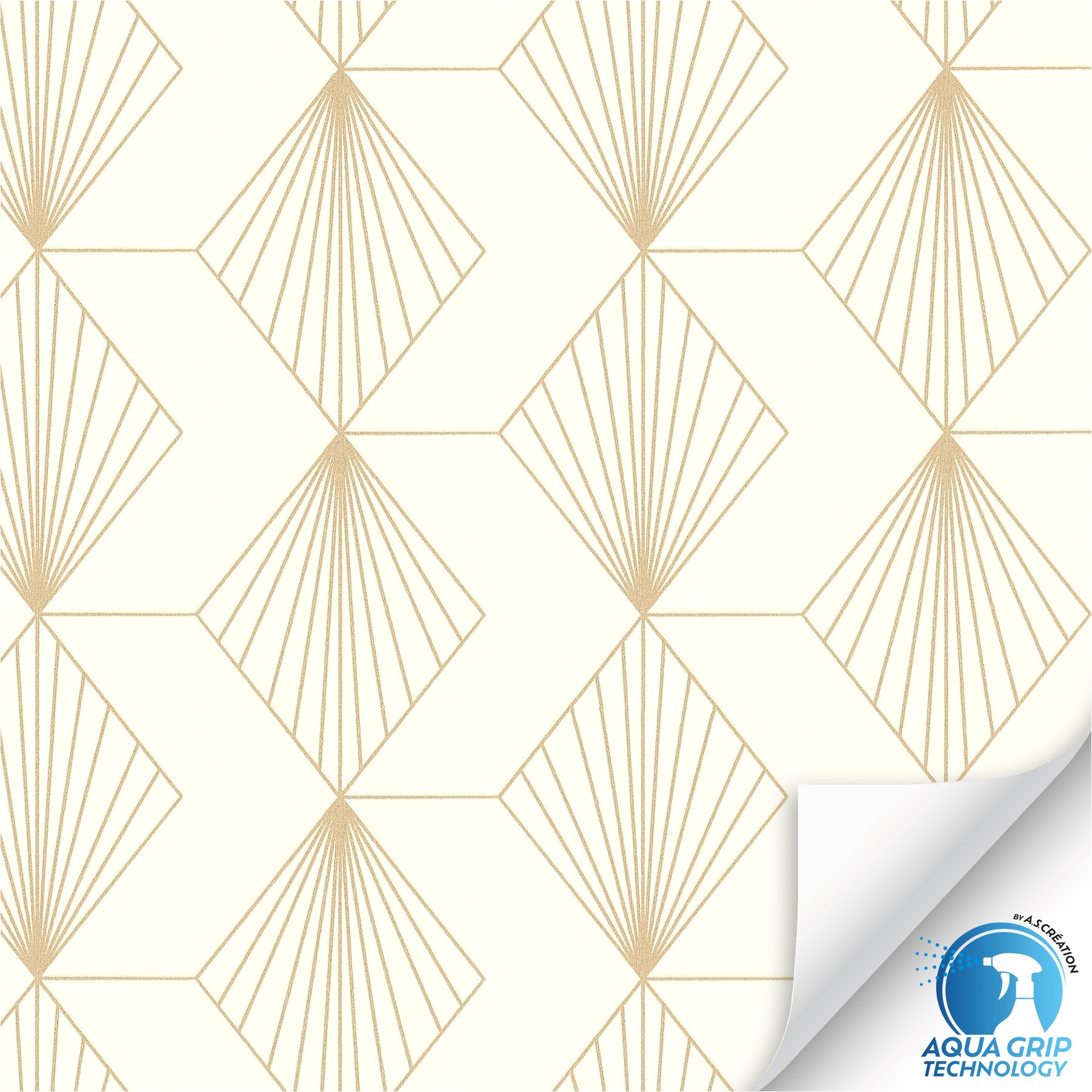 Vliestapete 784941 WOW vorgekleistert Art Deco Creme A.S. Création