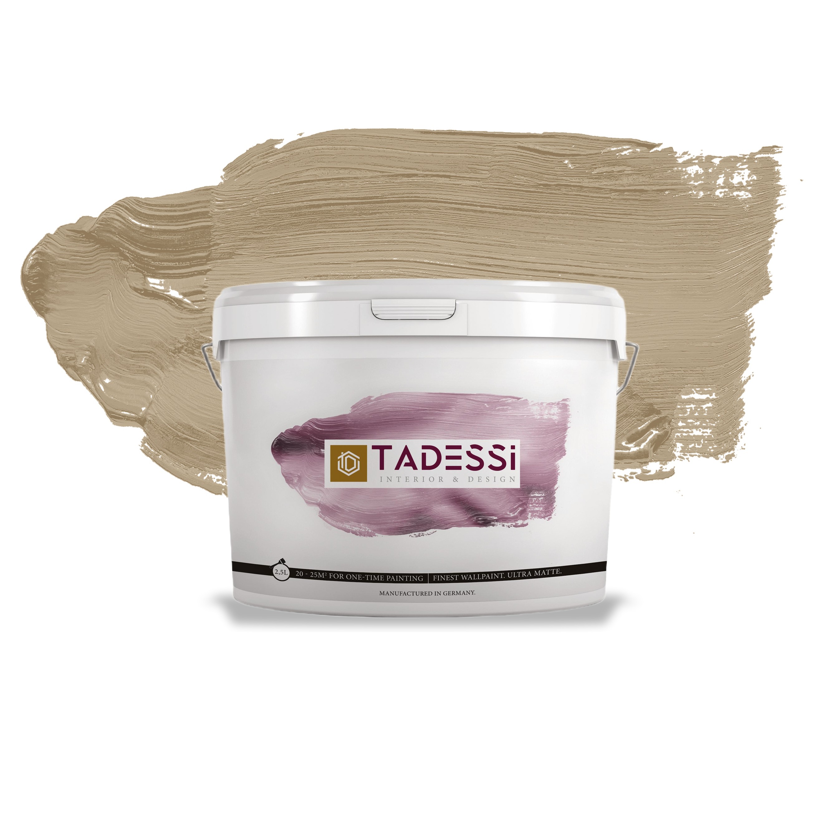 TADESSI Color Vista - Wandfarbe Grün - Haselnuss Mocha - Matte Innenfarbe - Hochwertige Dispersion
