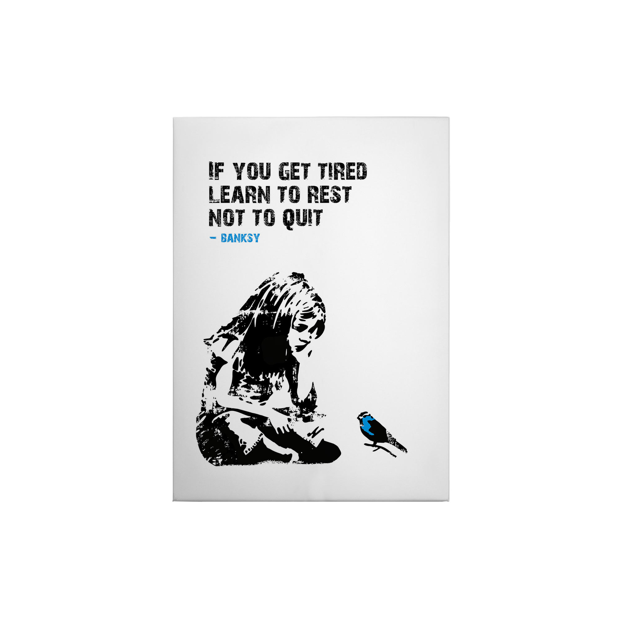 Tadessi Leinwandbild Zitate und Sprüche - 70 x 50 cm - M1-No.50410 - Keilrahmen in Blau Schwarz